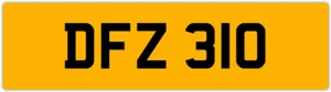 DFZ 310 D 3x3 DATELESS PRIVATE NUMBER PLATE DOM DAN DON DAV DEL DEZ DEC DAZ DEA - Picture 1 of 1