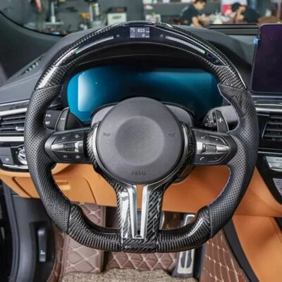 LED Carbon Fiber Steering Wheel For BMW M2 M3 M4 F30 F80 F25 320i 325i 328i 335i - Image 1 of 4