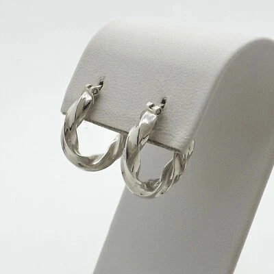 Серьги-кольца круглые витые спиральные серебро застежка Италия - Изображение 1 из 3