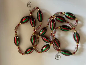 VTG Shiny Plastic Acrylic Beads Christmas Tree Garland - 6 Feet - Picture 1 of 6