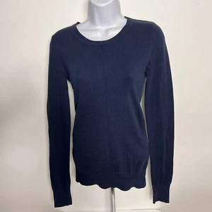 Abound Sweater Youth Large Long Sleeve Crew Neck Navy Blue Cotton Rayon Stretch - Picture 1 of 11