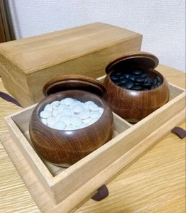 Go stone clam No. 36 Nachi black luxury white stone black stone with go bowl - Picture 1 of 7