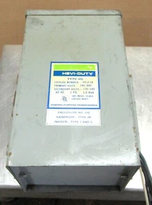 HEVI-DUTY HS1F1A 1.0 KVA TRANSFORMER PRI: 240/480V SEC: 120/240V - Picture 1 of 8
