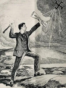 1940 Original Print WW2 IRELAND / NEUTRALITY - EAMON DEFYING THE LIGHTNING - Picture 1 of 2