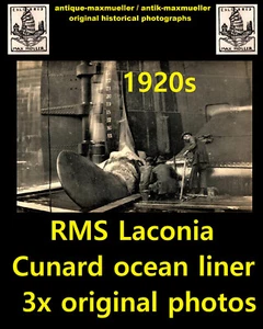 Fotos originales 3x British Cunard Line R.M.S. Laconia en muelle de Hong Kong años 20 - Imagen 1 de 9