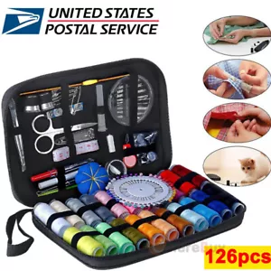126Pcs/Set Sewing Kit Scissors Needle Thread For Home Stitching Hand Sewing Tool - Picture 1 of 12