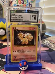 Pokémon TCG Vulpix Base Set 68/102 Regular Unlimited Graded CGC GEM Mint 10 - Picture 1 of 2