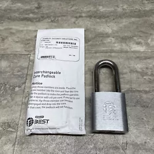 Best Stanley 41B772L Interchangeable Core Brass Body Padlock, 3/8” Shkl, No Keys - Picture 1 of 10