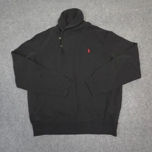Ralph Lauren Jumper Mens XLARGE Black Long Sleeve Shawl Neck Winter Warm Size XL - Picture 1 of 10