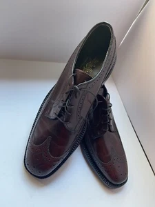 Zapatos de vestir Johnson Murphy para hombre talla 10 C/A granates punta de ala con cordones - Imagen 1 de 11
