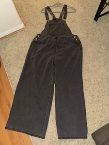 Grey Denim Jeans Bib Overalls Women’s XL size - Picture 1 of 5