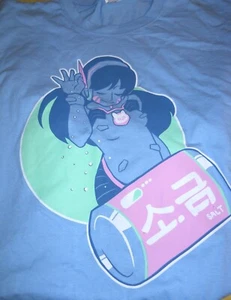 XL ANIME TSHIRT GIRL CAN "SALT" LIGHT BLUE NOS - Picture 1 of 2