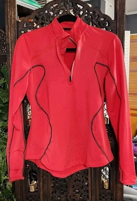 Sugoi Women's Cycling Bicycle Shirt Jersey Long Sleeve SZ M Red / Orange 1/4 Zip - Image 1 of 4