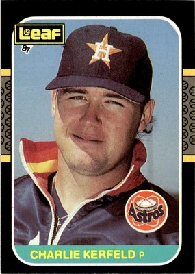 1987 Leaf Charlie Kerfeld Houston Astros #195 - Image 1 of 2