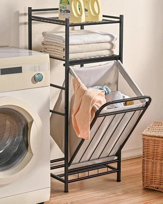 Tilt Out Laundry Hamper with Shelf, Laundry Basket Laundry Hamper Cabinet wit... - Image 1 of 4