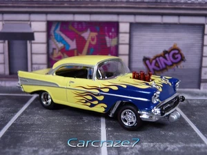 2024 Máquinas M2 Amarillo '57 Chevy Bel Air Gasser Neumáticos de Goma Sueltos C3 - Imagen 1 de 3