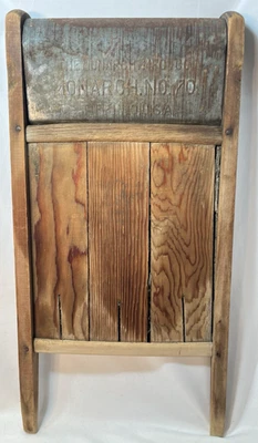 Antique Washboard,  Monarch Mfg. Co. No 70 Tiffin OH Galvanized Metal - Image 1 of 4
