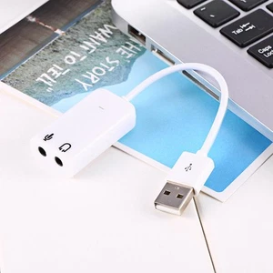 White Usb 2.0 Channel Virtual 7.1 Effect Xear 3D Sound Card Adapter AM - Picture 1 of 8