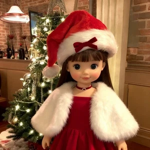 Weihnachtsmütze mit roter Schleife - festliches Kostüm für Fotoshootings - Bild 1 von 6