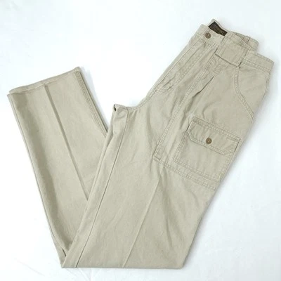 Vintage Eddie Bauer Utility Cargo Pants Men's 33x36L Tapered Leg Pleated Canvas - Image 1 of 4
