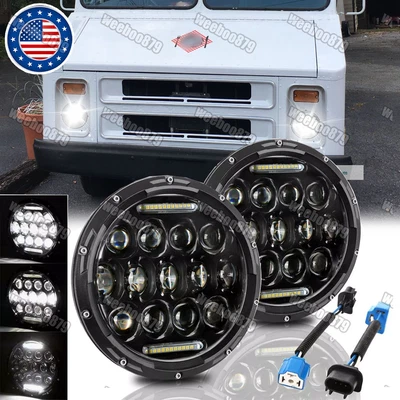 2PCS New 7"inch Round LED Headlights Hi-Low Beam For chevrolet P10 P20 P30 Van - Image 1 of 4