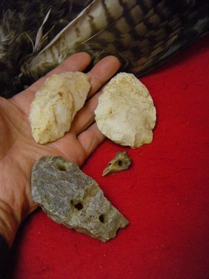 2 - CUCHILLO/RASCADORES PIEDRA DE JABÓN CERÁMICA HUESO PUNZÓN CON AGUJERO DE SUSPENSIÓN - TENNESSEES Foto 1 de 4