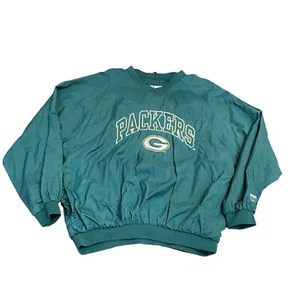 Green Bay Packers Logo 7 Vintage 90s Windbreaker Pullover Jacke Herren Large - Bild 1 von 8