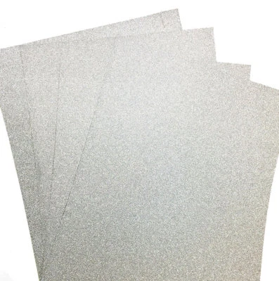 10 A4 SILVER TOTAL NON SHED VERY GLITTERY/SHIMMER CARD, WHITE BACKED APP 250GSM