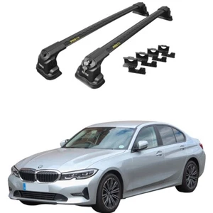 Roof Rack Cross Bars set to fit BMW 3 Series G20 Sedan 2020-2022 Black set 2 pcs - Picture 1 of 8