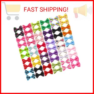 YAKA 60PCS (30 Paris) Cute Puppy Dog Small Bowknot Hair Bows with Metal Clips Ha - Picture 1 of 2