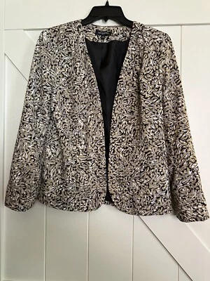 Chaqueta Blazer Para Mujer Notations Talla Pequeña Pequeña Marrón/Multi Foto 1 de 4