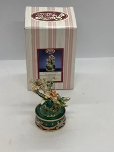 Estatuilla Cloisonne Pequeña Caja de Música Giratoria de Colibrí Esmaltado de San Francisco - Imagen 1 de 10