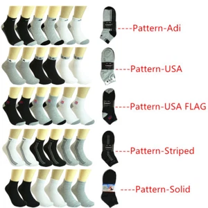New 6-12 Pairs Men's Women's Ankle Socks Cotton Low Cut Casual Size 9-11 10-13 - Picture 1 of 27