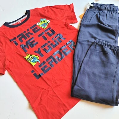 Conjunto de pantalones deportivos Gymboree Chicos talla 14 Cosmic Club Leader Monster Tee azul marino nuevos con etiquetas  Foto 1 de 2