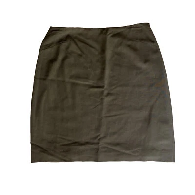 Emanuel Ungaro Taupe Lined Stretch Straight Short Wool Skirt Size 8P - Image 1 of 4