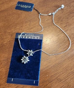 Givenchy Vintage Y Drop Necklace 4G Logo Crystal Signed NWT NOS 1980s  - Picture 1 of 6
