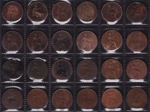 Great Britain UK Half Penny Coins 1874 to 1967 All Different Dates 48 Coin Total - Bild 1 von 4