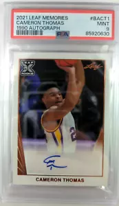 2021-22 Leaf Memories Cameron Thomas XRC 1991 Rookie Auto, PSA 9, Low Pop 3, ^0 - Picture 1 of 4