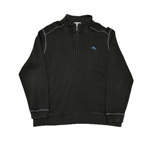 Tommy Bahama Relax Quarter Zip Sweater Mens XL Ribbed Relaxed Fit Sweatshirt - Picture 1 of 8