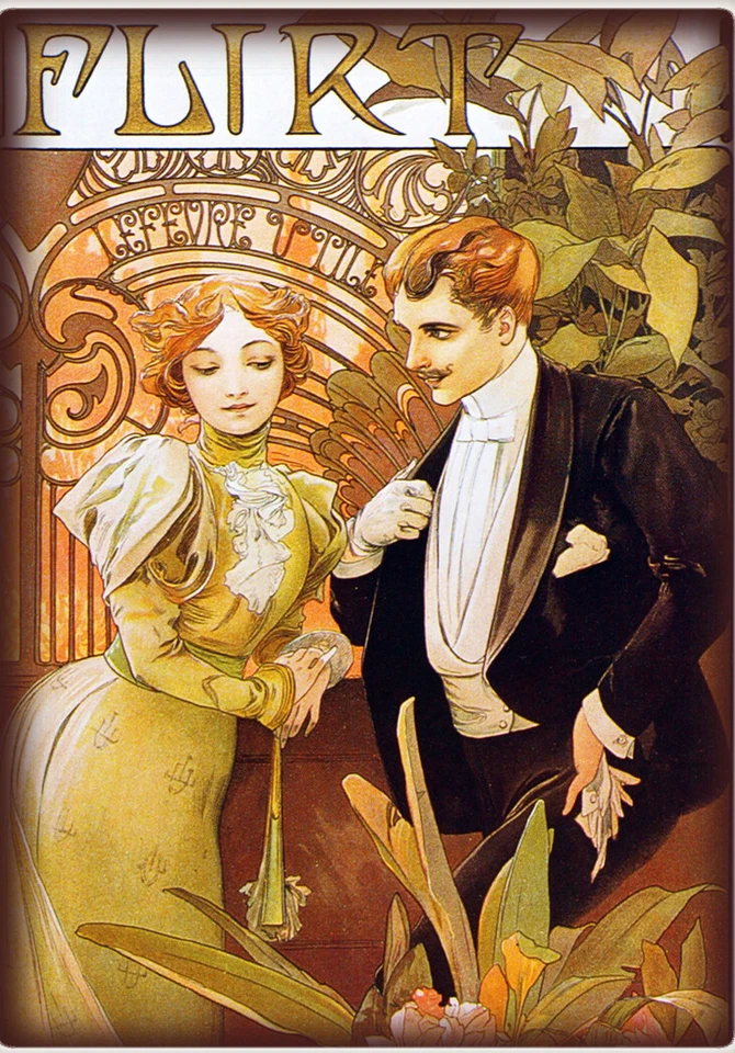 Mucha "Flirt" Fine Art 8x10 Colcha Artesanal Bloco de Tecido de Algodão - Compre 2, Ganhe 1 GRÁTIS! - Imagem 1 de 1