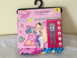 Climate Right by Cuddl Duds JoJo Siwa Girls Warm Underwear Set Thumbhole M,L - Picture 1 of 3