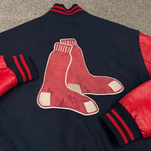 Boston Red Sox Jacket Men XL Coat MLB Baseball Heavy Varsity Vintage Leather - Picture 1 of 14