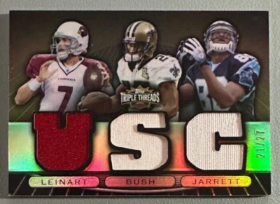 MATT LEINART REGGIE BUSH DWAYNE JARRETT 2007 Topps Triple Threads Patches 21/27 - Image 1 of 3