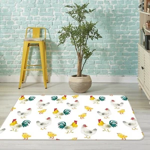 3D Rooster ZHUA91 Game Non Slip Rug Mat Photo Carpet Uta Naumann Zoe - Picture 1 of 5