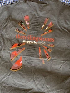 Camisa de concierto rara gris oscuro UE 2006 Bigger Bang Rolling Stones original sin usar - Imagen 1 de 5
