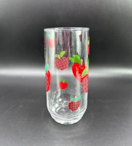 Vintage 1996 Anchor Hocking Applejack 16 oz Iced Tea Glass Apple Print VTG - Picture 1 of 10