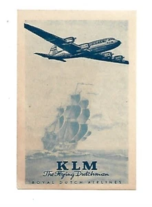KLM ~ ROYAL DUTCH AIRLINES ORIGINAL GEPÄCKANHÄNGER/ETIKETT/AUFKLEBER ~ FLIEGENDER HOLLÄNDER SCHIFF - Bild 1 von 1