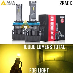Alla Lighting 10000LM H8 LED Fog Light Bulb Driving Lamp Replacement Gold Yellow - Picture 1 of 9