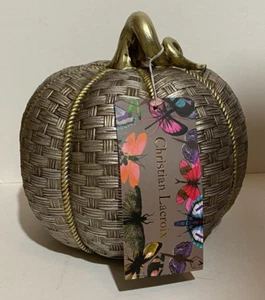 FIGURA DECORATIVA CHRISTIAN LACROIX NUOVA CON ETICHETTE - DECORAZIONE HALLOWEEN - ZUCCA ORO 8'' - Foto 1 di 1