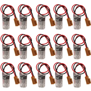 15Pcs Toshiba ER3V 3.6v Battery for PLC CPU Module with Brown Plug - Picture 1 of 5